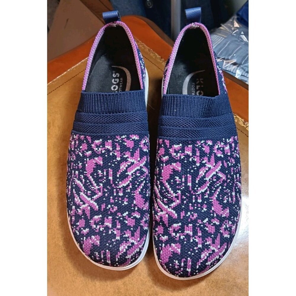 Klogs (7.5) Breeze Women's Delft Magenta‎ Knit Fabric 7.5 M Clog Slip Resistant